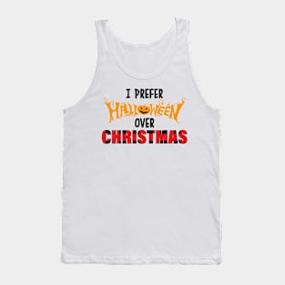 Funny Xmas I Prefer Halloween Ugly Christmas Sweater Tank Top